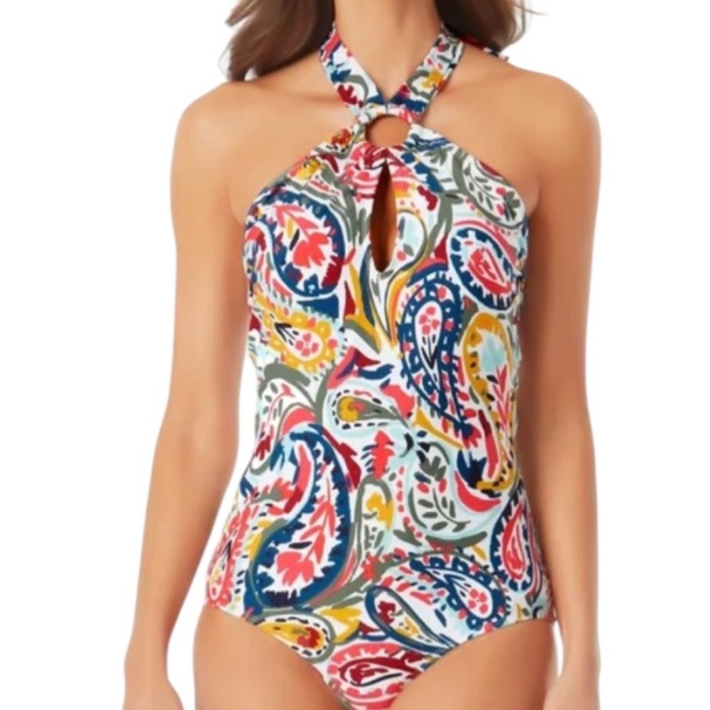 Anne Cole Paisley Cut-Out One Piece Swimsuit 8